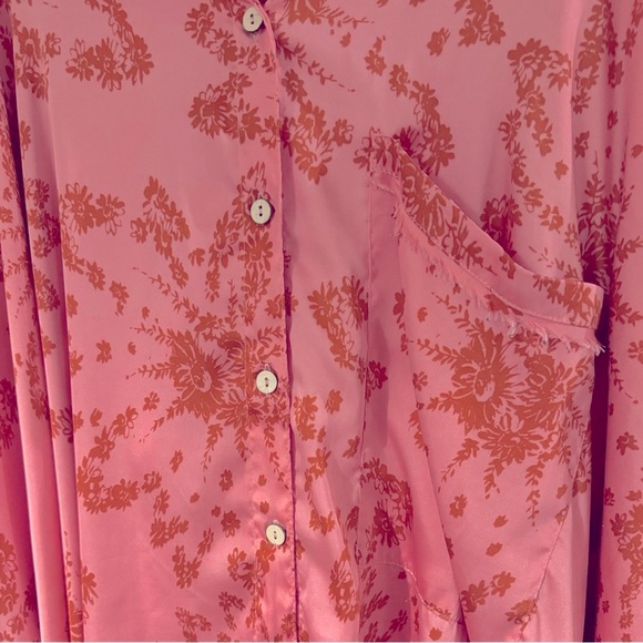 FREE PEOPLE Intimately Goddess Pajama Set Two Piece Floral Oversized Women’s - Picture 6 of 10